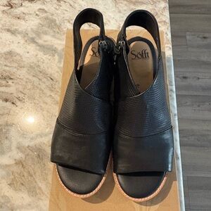 Soft Black Leather Slingback Sandals - Comfortable Women's Shoes